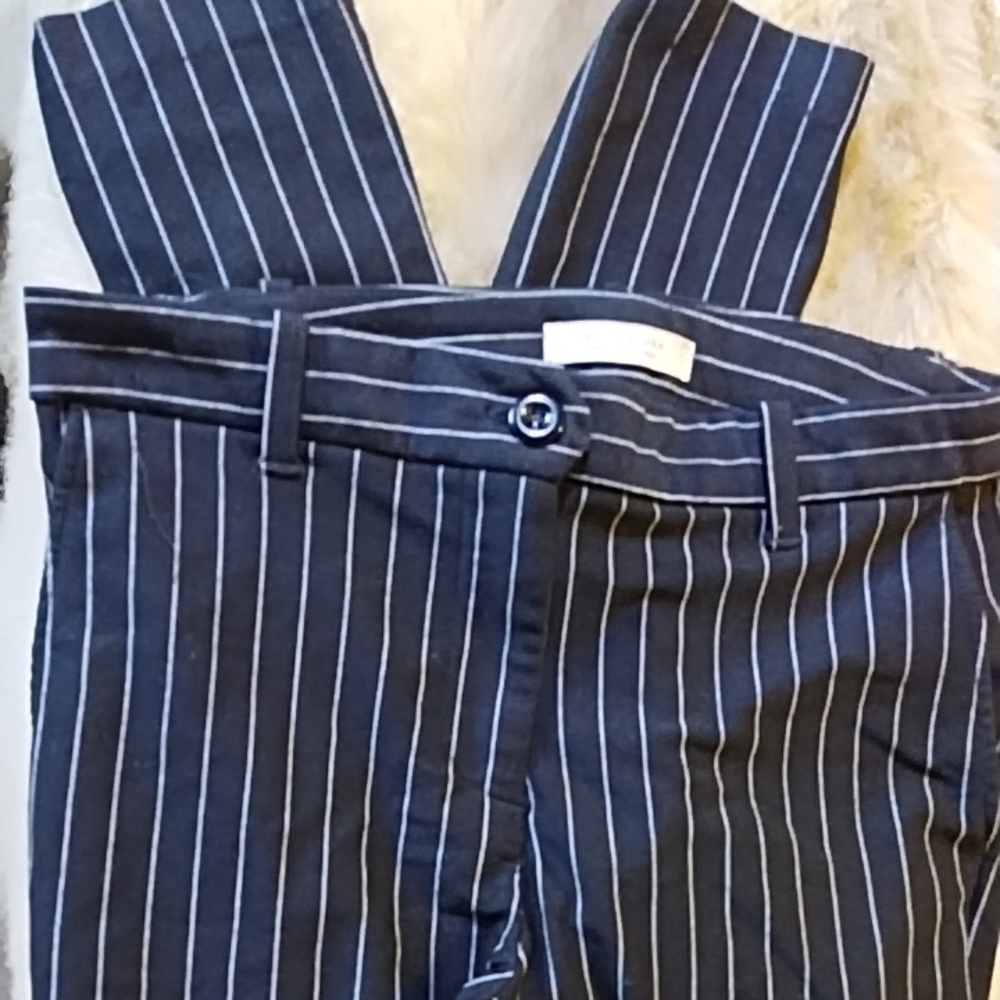 #003 Active Avenue Small Black Pinstripe Pants